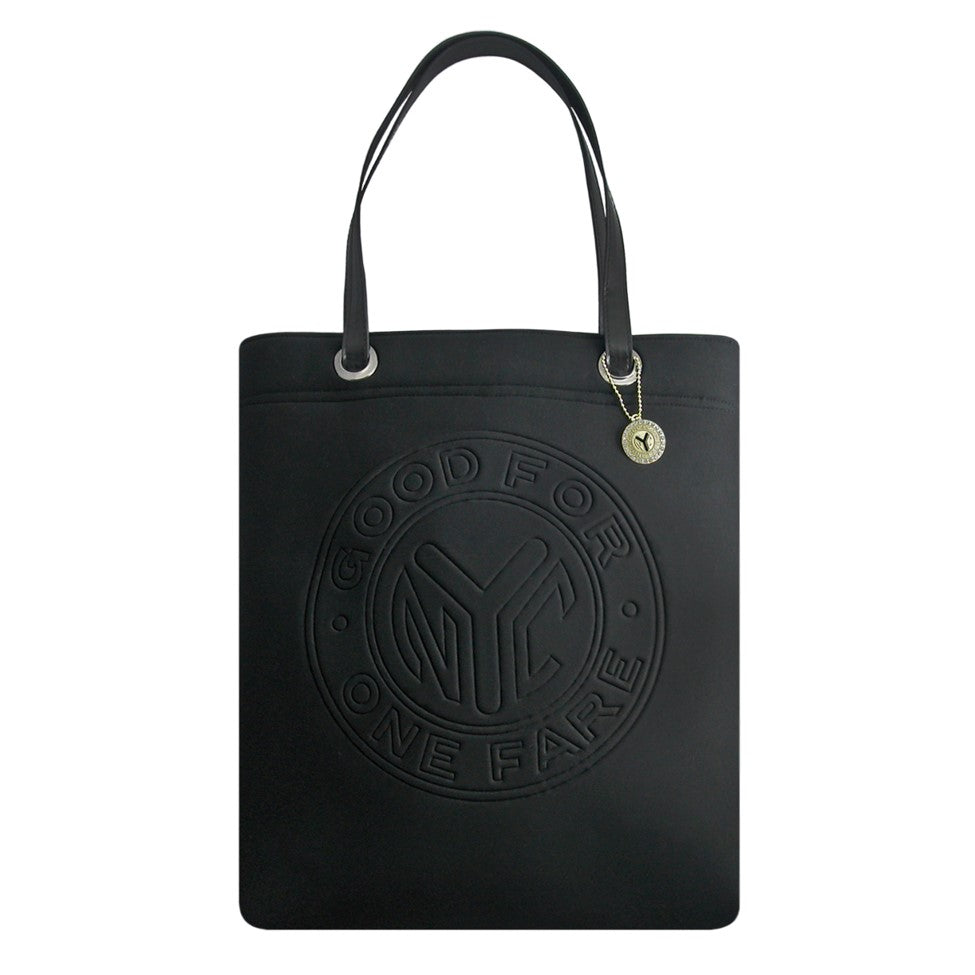 Black charm tote bag