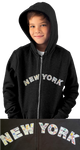 Kids NY Applique Black Hoodie