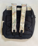 Multi-Feature Black Backpack w Beige Map flaps