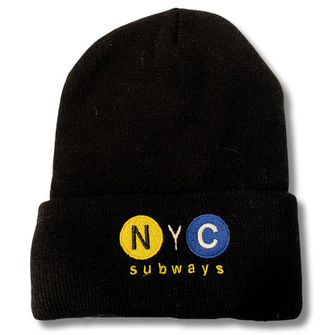 Cuffed, NYC acrylic knit hat, Black