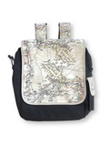 Multi-Feature Black Backpack w Beige Map flaps