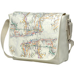 Map Messenger Bag - Black and Beige