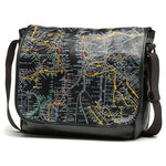 Map Messenger Bag - Black and Beige