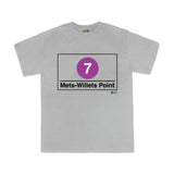 Mets Stadium Station Kids Tee | Sport Gray Kids t-shirt featuring Mets Stadium subway line symbols from 'New York City Subways'. Perfect for fans of the NYC Subway Line.