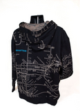 Black All Over Map Hoodie