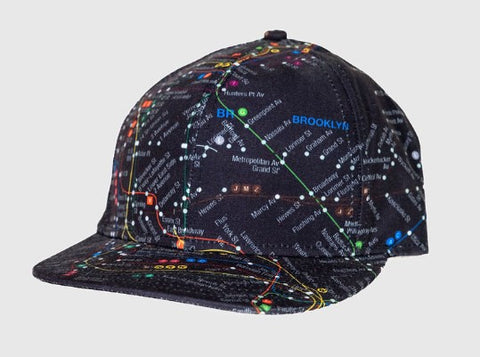 All Over Map Cap with Rhinestones
