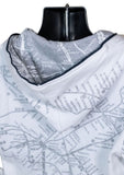 White All Over Map Hoodie