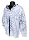 White All Over Map Hoodie