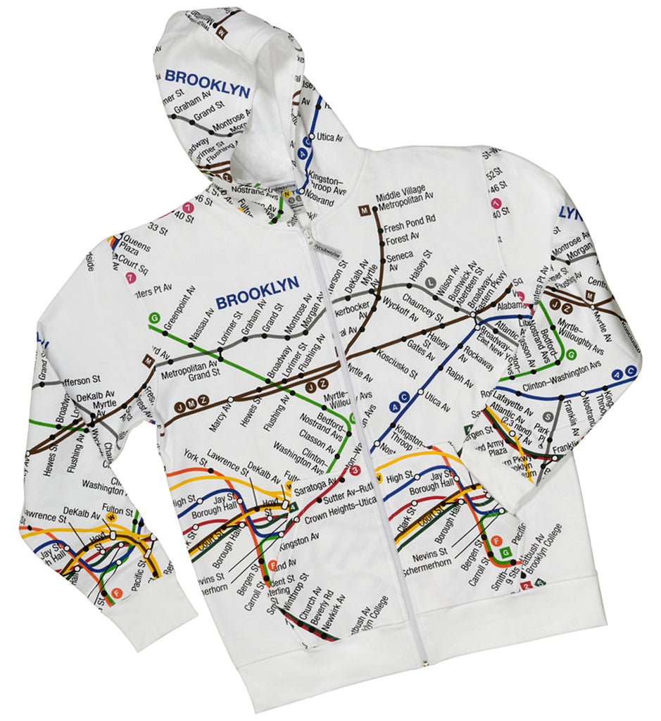 Brooklyn All Over Map Hoodie – NYC Subway Line