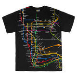 Manhattan Map Tees | Custom Black T-Shirt | NYC Subway Line