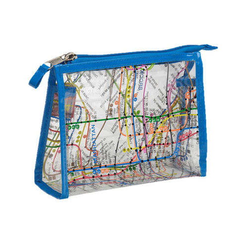 Clear Map Blue Cosmetics Case | Cosmetics Case | NYC Subway Line
